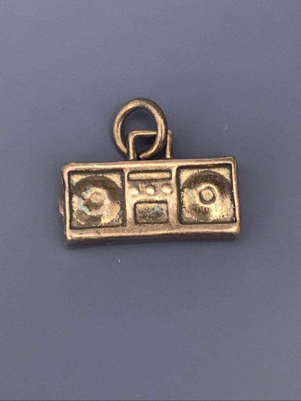 .925 Boom Box Vintage Sterling Silver Jewelry Charm #music